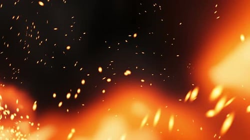 Video vom Schweißen von Funken und Feuer in Richtung Kamera auf schwarzem Hintergrund.