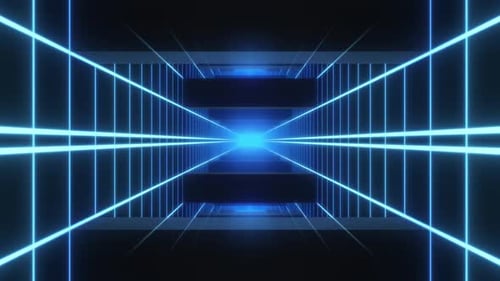 Neon Grid Tunnel 07