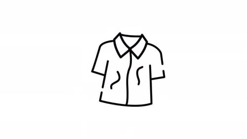 Sketch Line Art Animation of a Casual Shirt Icon
