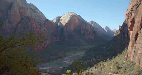 Beautiful Zion National Park, Utah Canyons by Handheld Camera Active