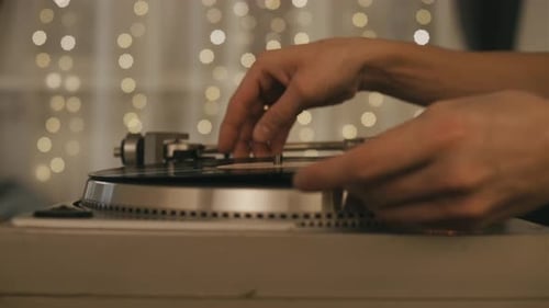 Vintage Vinyl Record Closeup