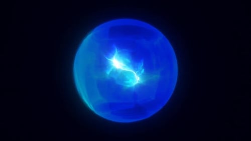 Dynamic Abstract Blue Energy Sphere Animation