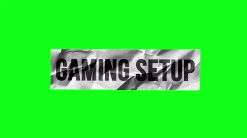 Gaming Setup Paper Style Headline Title Green Screen 4K