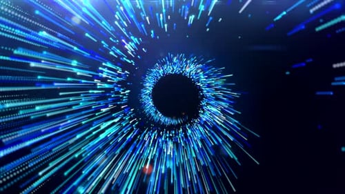Futuristic Digital Particle Tunnel Background Animation