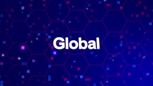 Futuristic Digital Hexagon Grid Background with Particles