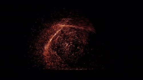 Abstract Swirling Fire Sparks Element Overlay