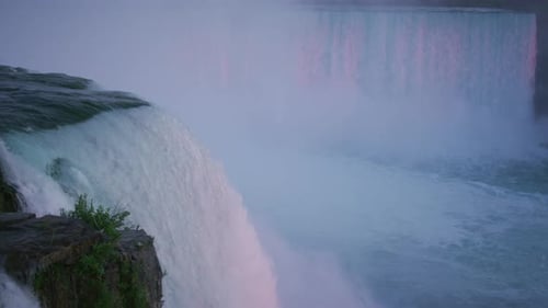 The foamy water of Niagara Falls