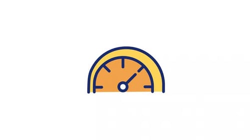 Animated Speed Meter Color Icon
