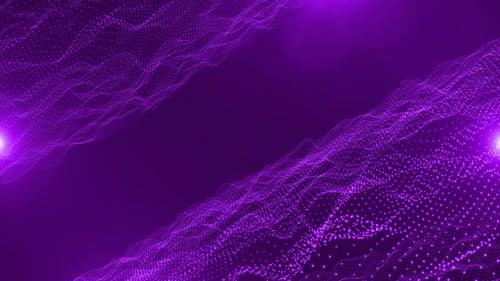 Dynamic Purple Particle Wave Abstract Background