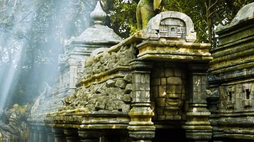 Ancient Temple Ruins in Cambodia Illuminated By Soft Morning Light