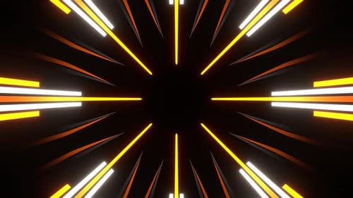 Orange And White Neon Energy Center Background Vj Loop In 4K