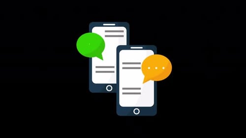 Flat Design Mobile Phones Communication and Messaging Animation