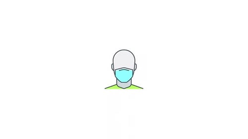 Animated Face Mask Icon With Winking and Smiling Expression