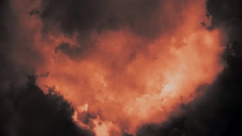 Dark clouds and lightning