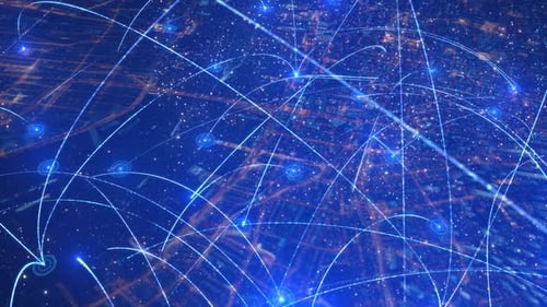 Technological City And 5g Network Signal Transmission