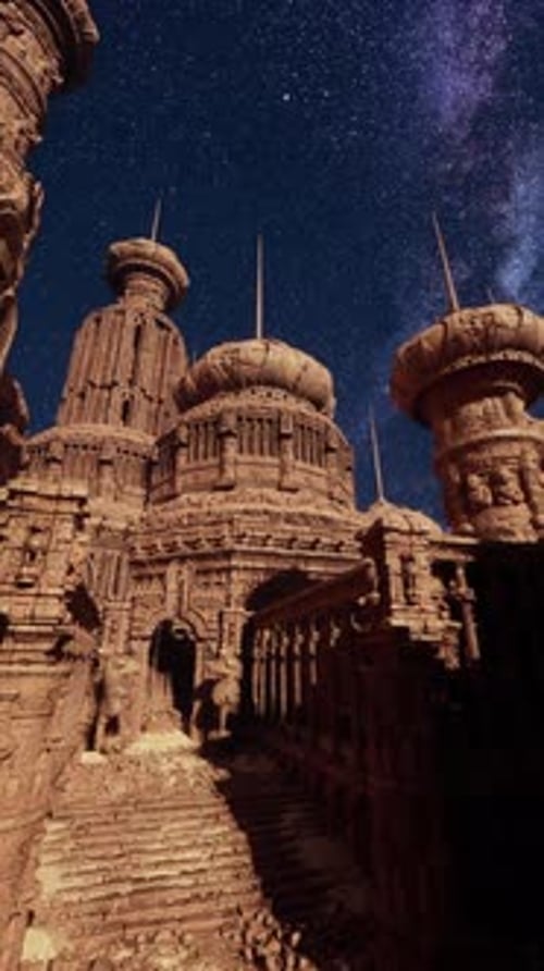A Very Tall Building with a Sky Full of Stars in the Background