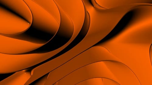 Abstract Orange Fluid Flowing Shapes Background Loop