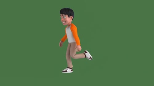 Fun 3D cartoon kid dancing (with alpha channel included)