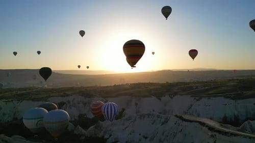 Hot Air Balloons Over Cappadocia at Sunrise