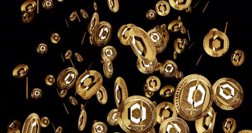 Boucle isolée en forme de pluie avec cryptomonnaie Chainlink LINK