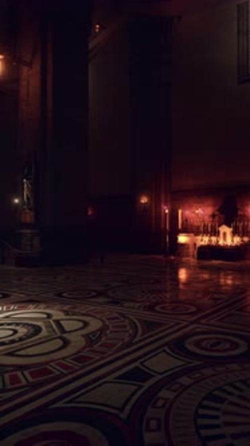 Serene Candlelit Evening at an Ancient Temple