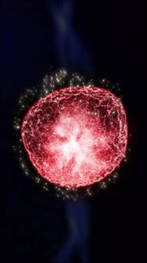 Abstract Pulsating Energy Sphere Particle Animation