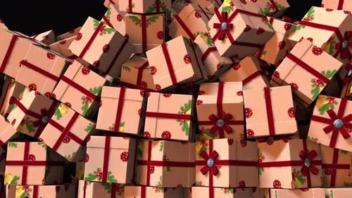 Falling Christmas Gift Boxes Animated Background