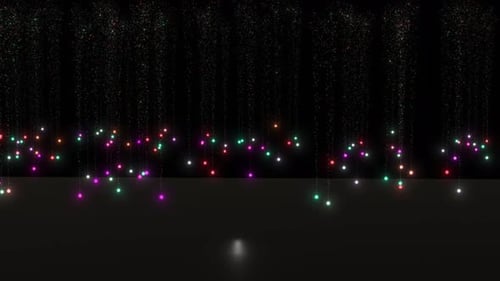 Glowing Magic Ball Hit The Floor, Glowing Particle Falling On Black Background And Hit The Ground