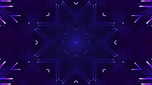 Abstract Neon Kaleidoscope Glowing Lines Background