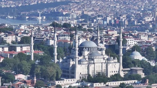 Istanbul Historical Peninsula Hagia Sophia Bosphorus Aerial View 3