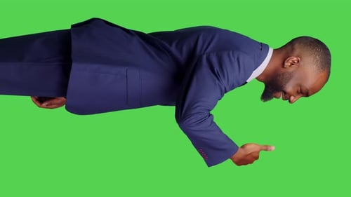 Vertical Video Profile of Male Employee Showing Thumbs Up Sign on Camera