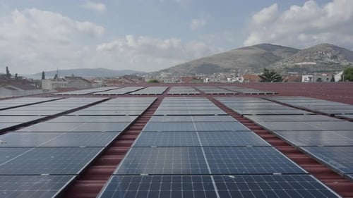 New solar panels on the building.