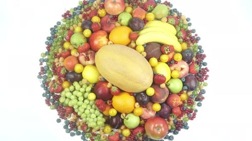 Overhead Shot of Colorful and Fresh Fruit