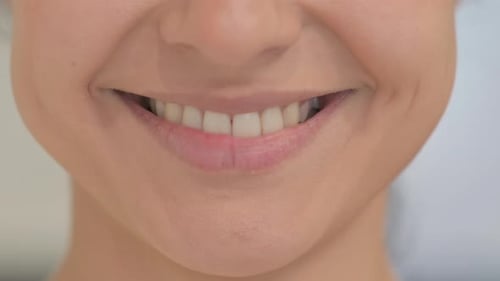 Close up of Smiling Lips of Indian Woman