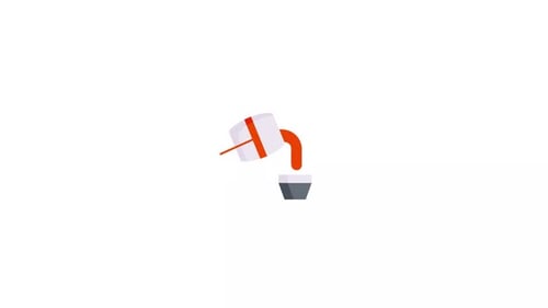Animated Flat Design Icon of Liquid Pouring into a Mold
