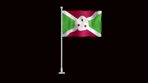 Animated 3D Burundi Flag Waving Seamless Loop