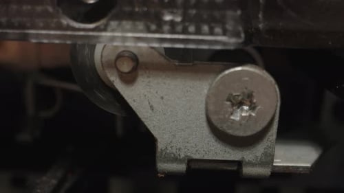 Retro Radio Tape Recorder Audio Cassette Closeup Listening to Music Old Radio Boom Box Player Macro