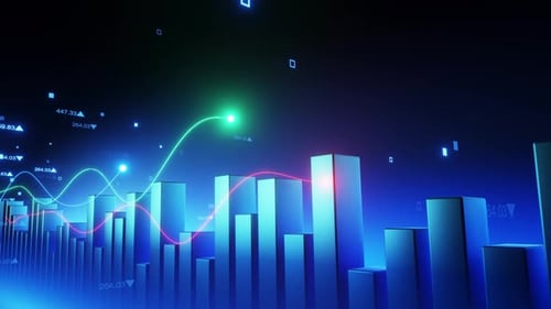 Stock market abstract finance background with motion graph