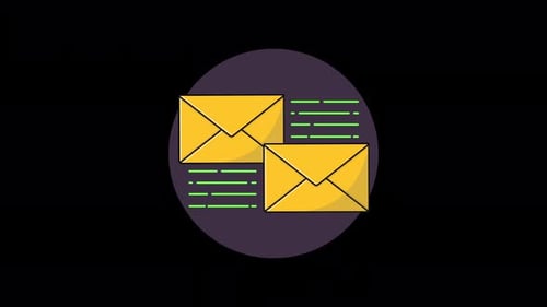 Flat Design Email Messaging Communication Icon Animation