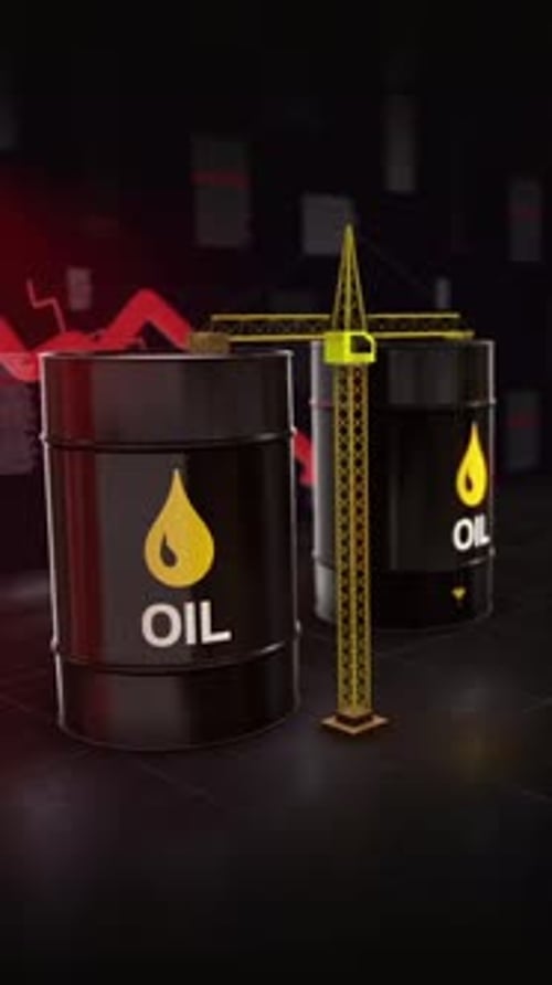 Oil Price Decline Energy Commodity Market Crisis Vertical Animation