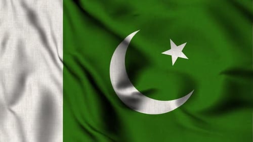 Realistic Waving Pakistan Flag Loop Background
