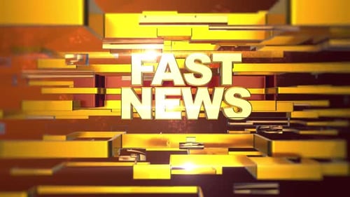 Futuristic Gold Block Reveal for News Broadcast Title