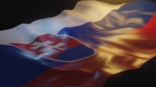 Waving Slovakia Flag Realistic 3D Animation