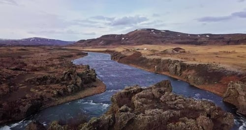 Cinematic Drone Perspectives of Breathtaking Waterfalls Across the Icelandic Highlands