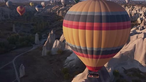 Sightseeing Balloons Floating In The Valley