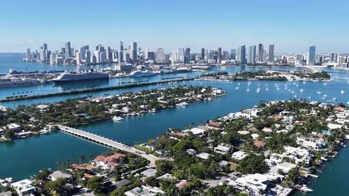 Miami Skyline At Miami In Florida United States.
