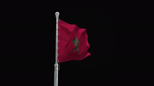 Realistic Waving Flag of Morocco