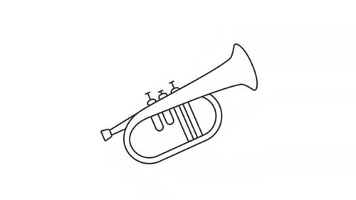 Minimalist Animated Trumpet Line Art Loop