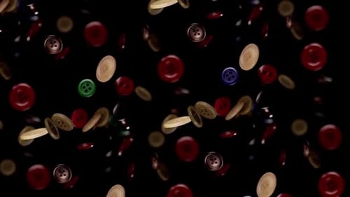 Buttons on a Black Background in Slow Motion