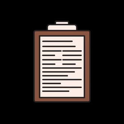 Flat Design Clipboard with Text Filling Animation